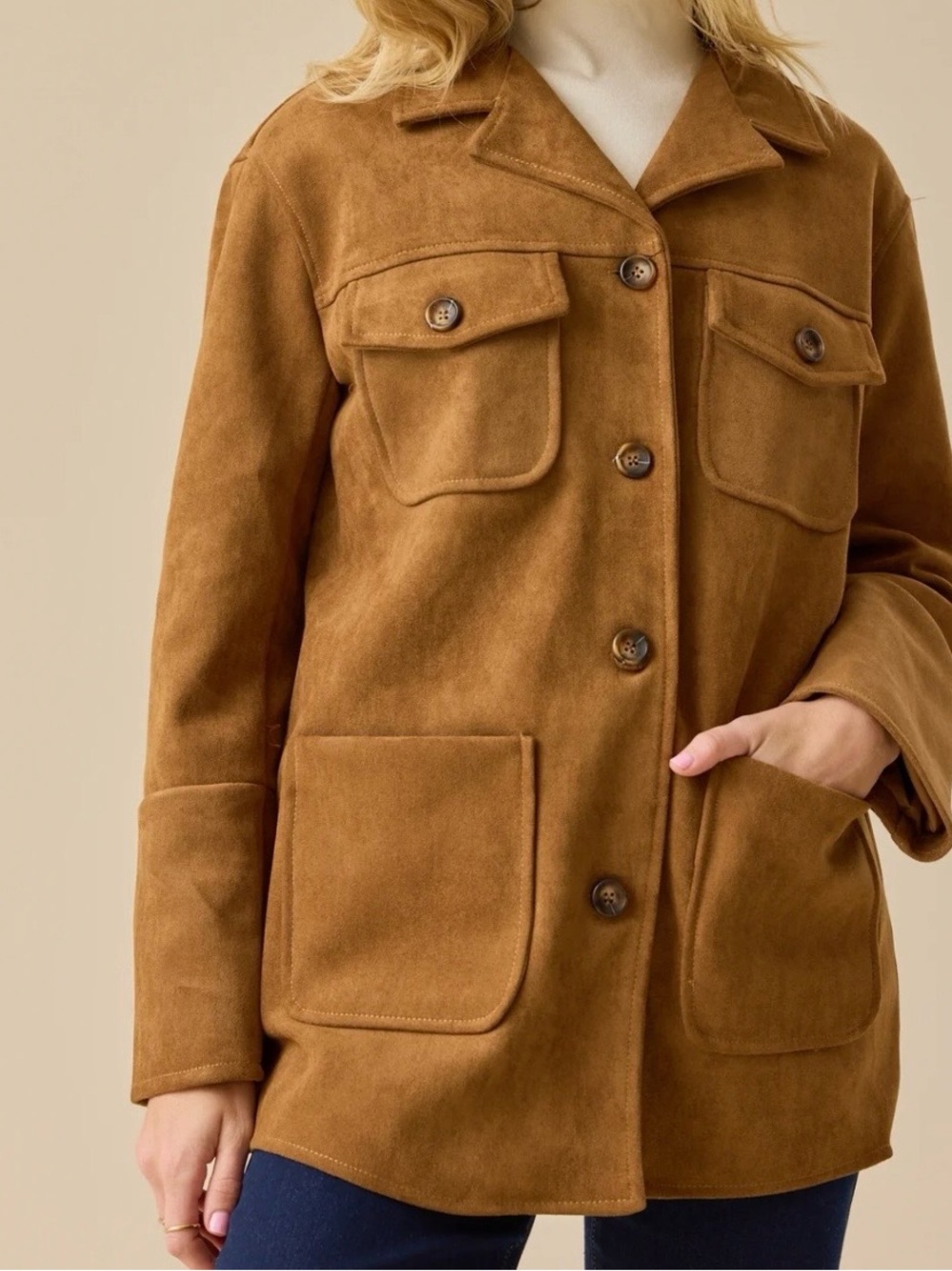 Altar’d State Women's Suede Coat Jacket Size Large NWT